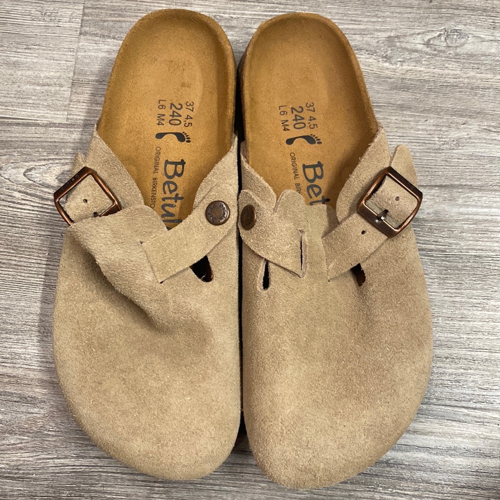 Birkenstock/Betula Mules - Boston Suede Taupe
